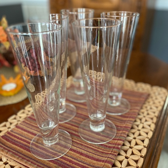 SET OF 5 VINTAGE TALL PILSNER GERMAN BEER GLASSES - Picture 3 of 12